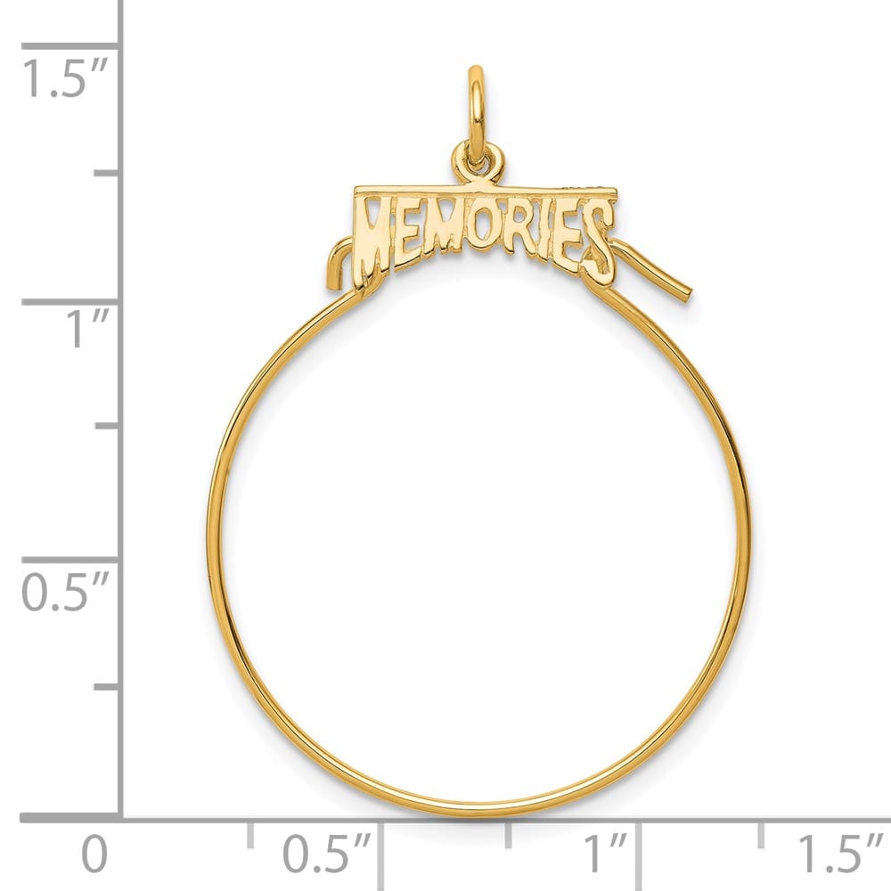 10K Yellow Gold Polished Large Memories Charm Holder