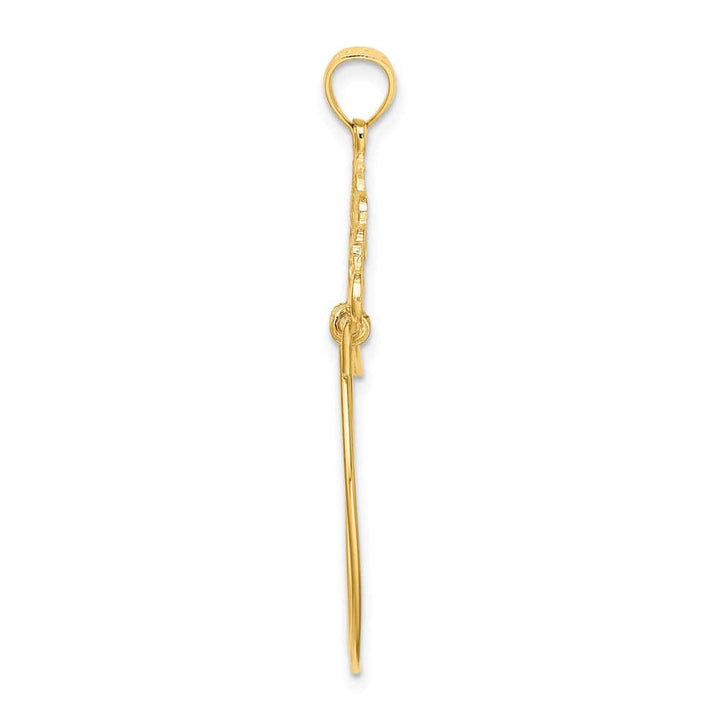 10K Yellow Gold Polished Large Scroll Framed Charm Holder