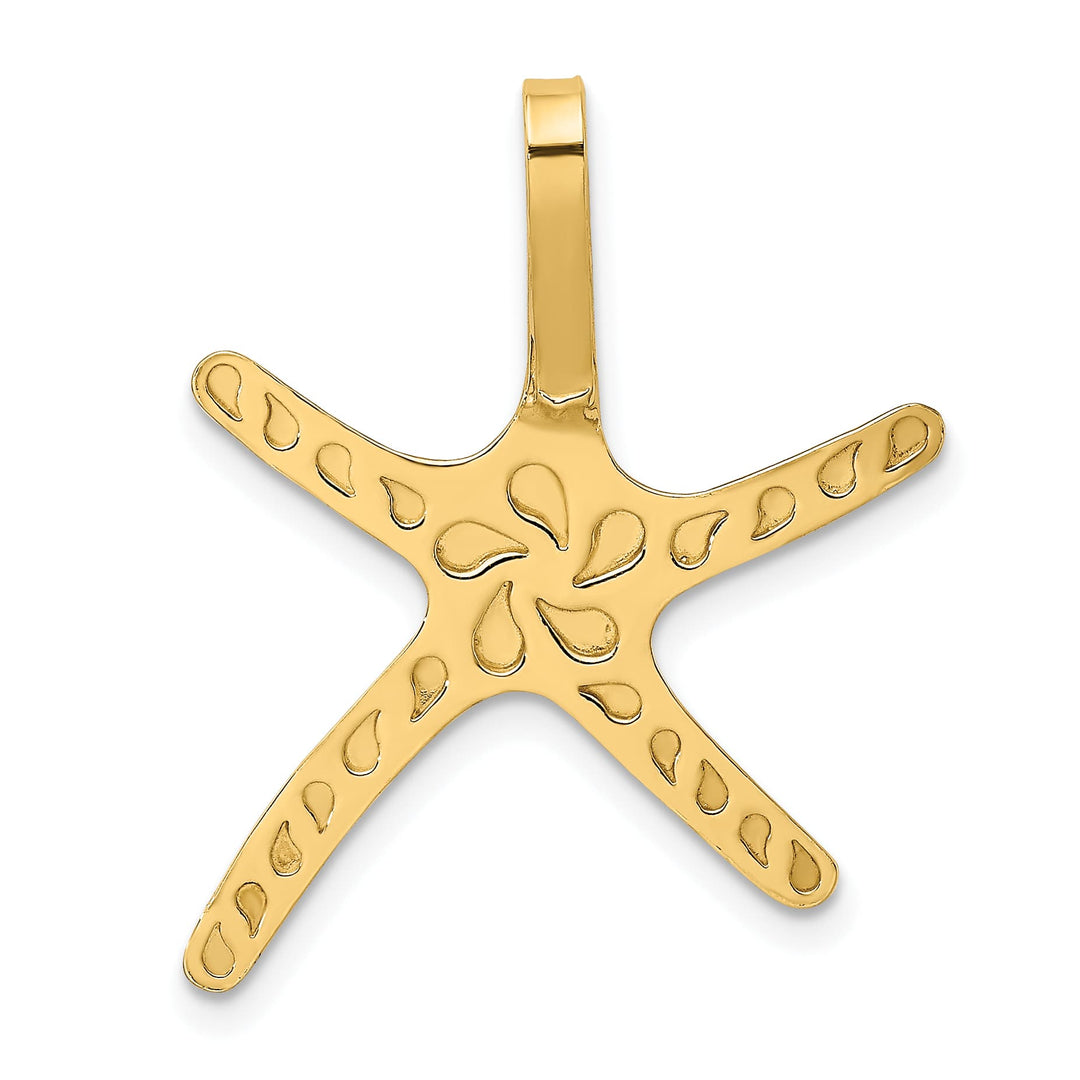 10K Yellow Gold Polished Large Starfish Chain Slide
