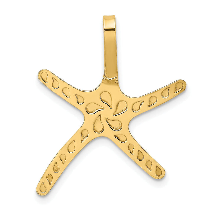 10K Yellow Gold Polished Large Starfish Chain Slide