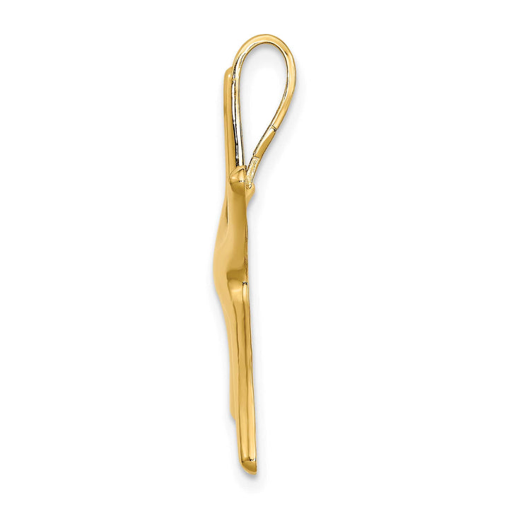 10K Yellow Gold Polished Large Starfish Chain Slide