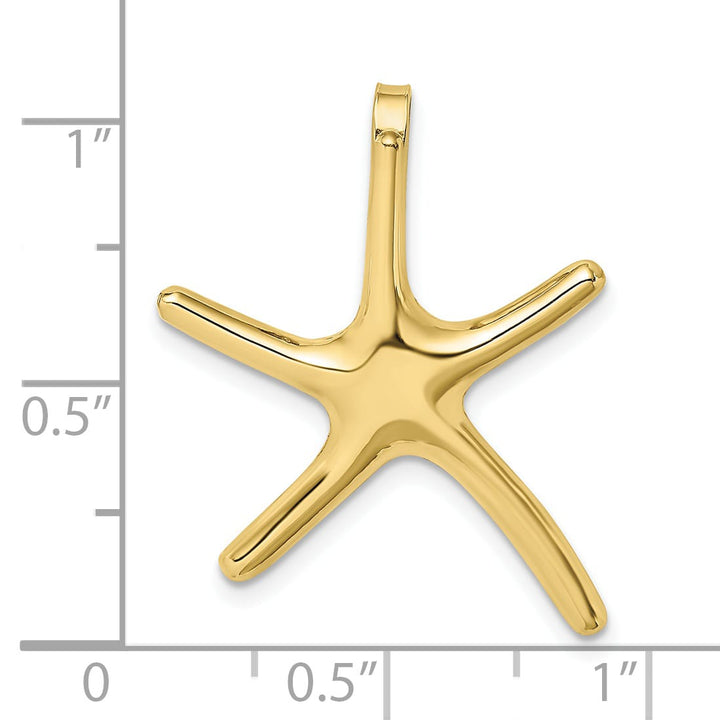 10K Yellow Gold Polished Large Starfish Chain Slide