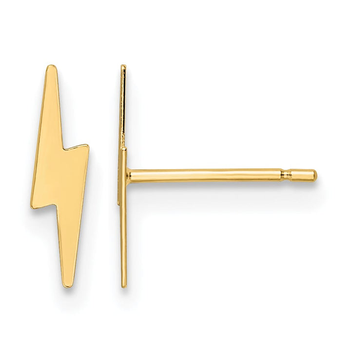 10k Yellow Gold Polished Lightning Bolt Post Earrings