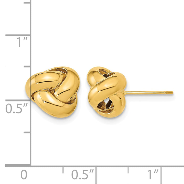 10k Yellow Gold Polished Love Knot Post Earrings, 10mm