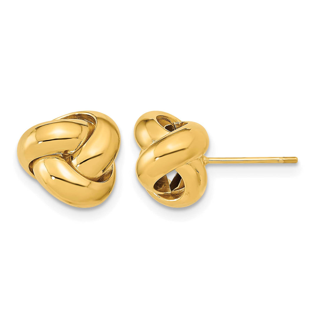 10k Yellow Gold Polished Love Knot Post Earrings, 10mm