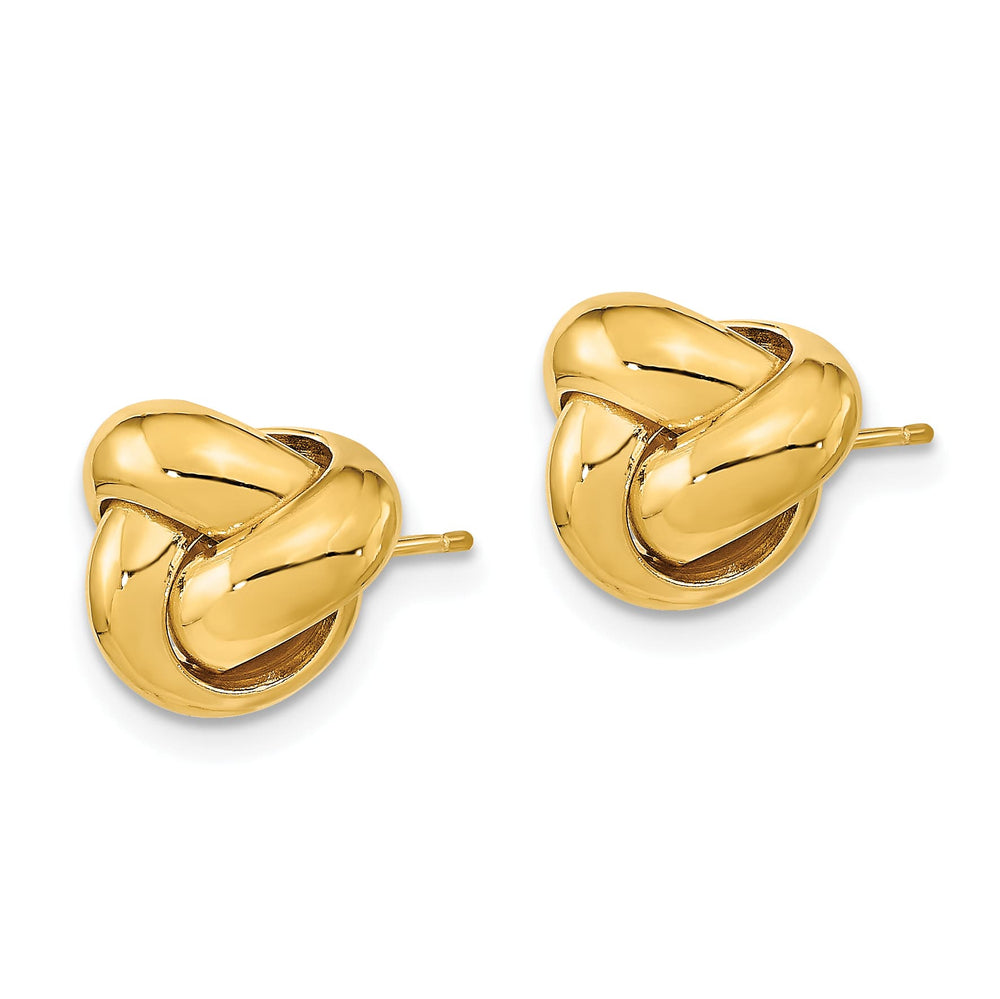 10k Yellow Gold Polished Love Knot Post Earrings, 10mm