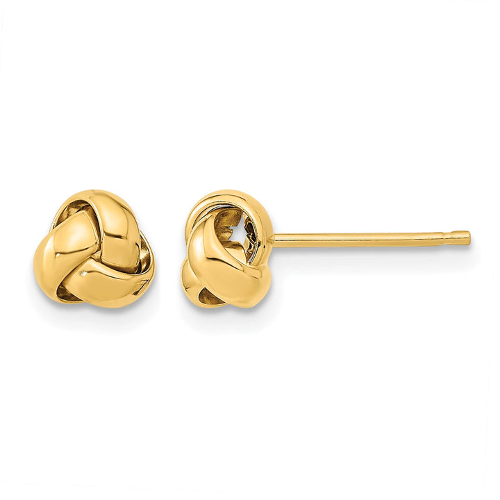 10k Yellow Gold Polished Love Knot Post Earrings, 6.2mm