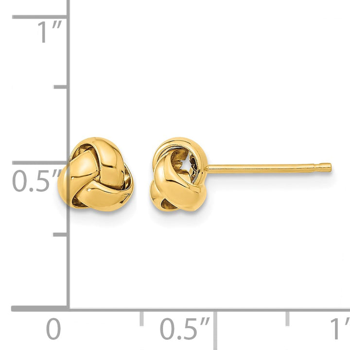10k Yellow Gold Polished Love Knot Post Earrings, 6.2mm
