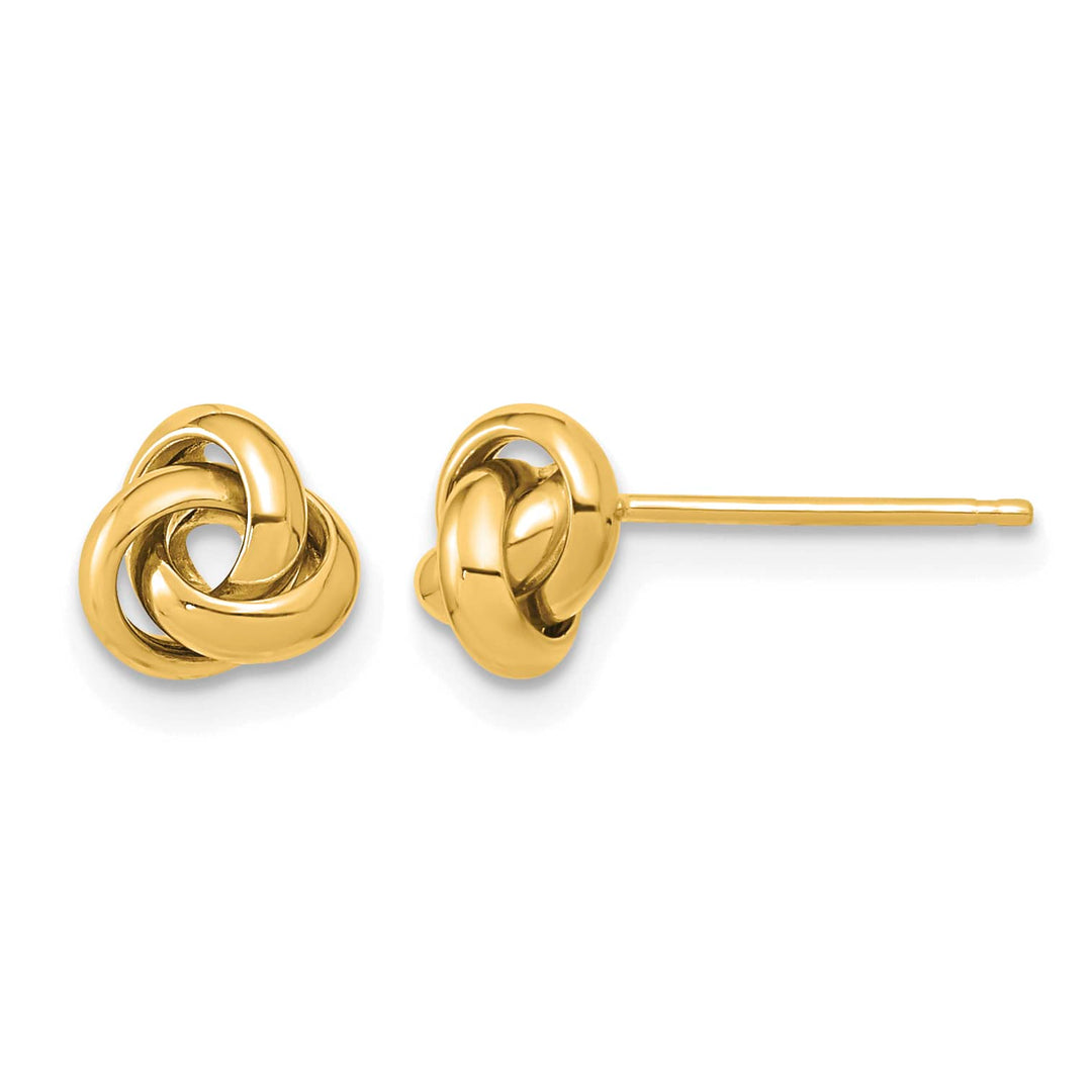 10k Yellow Gold Polished Love Knot Post Earrings, 6.8mm