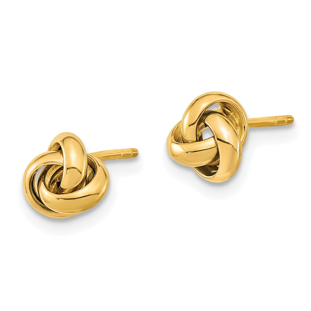 10k Yellow Gold Polished Love Knot Post Earrings, 6.8mm