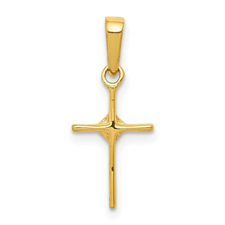 10K Yellow Gold Polished Medium .01 ct Diamond Cross Pendant