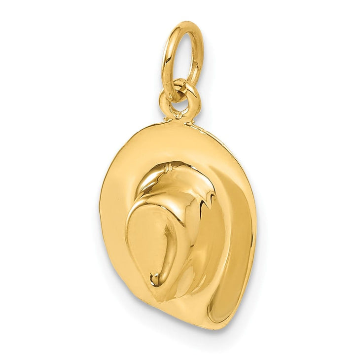 10K Yellow Gold Polished Medium Cowboy Hat Charm