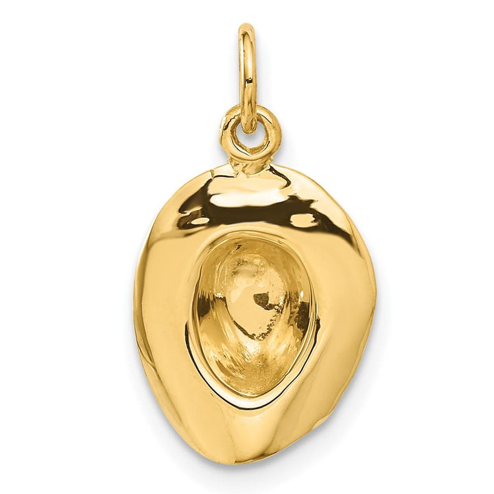 10K Yellow Gold Polished Medium Cowboy Hat Charm