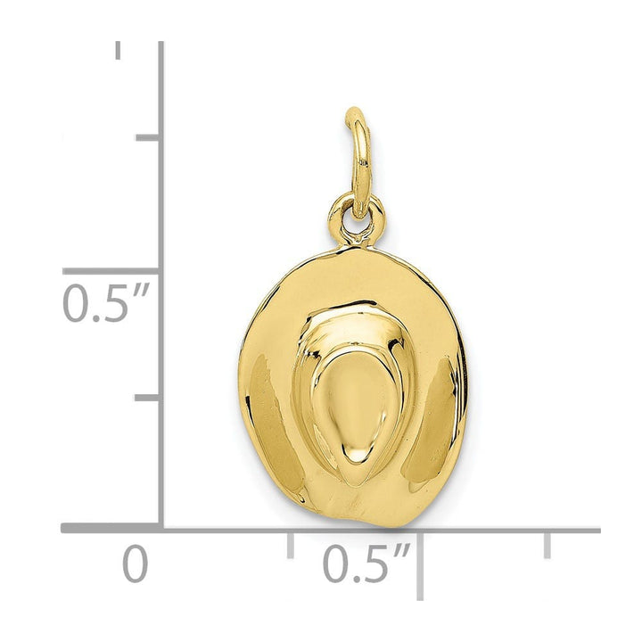 10K Yellow Gold Polished Medium Cowboy Hat Charm