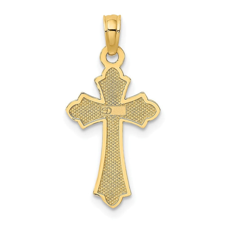 10K Yellow Gold Polished Medium Cross with Heart Center Charm