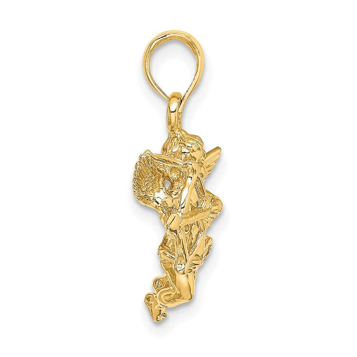 10K Yellow Gold Polished Medium Cupid with Bow and Arrow Charm