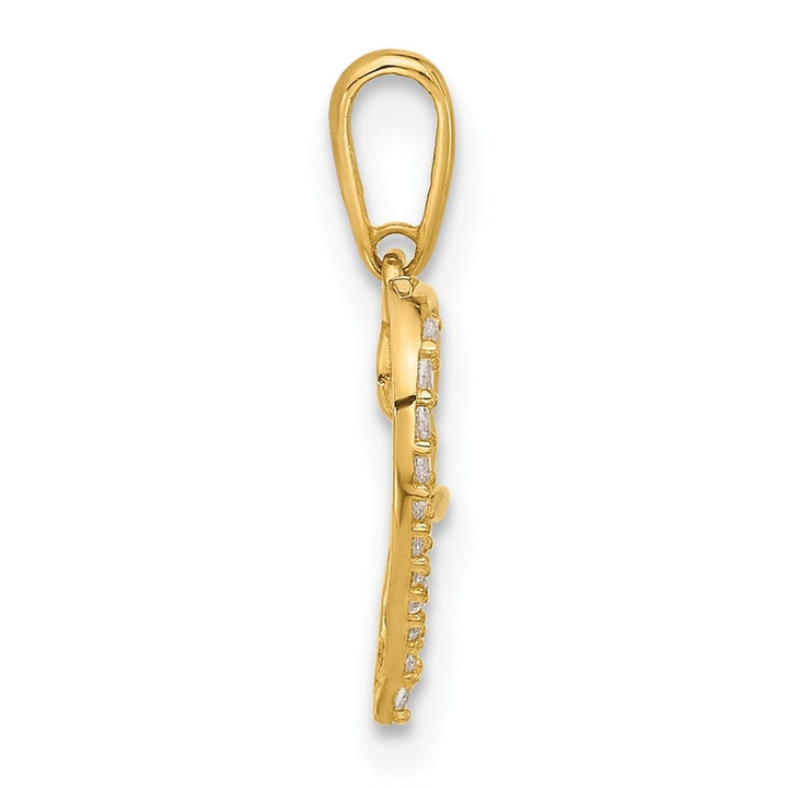 10K Yellow Gold Polished Medium CZ Infinity on Heart Charm