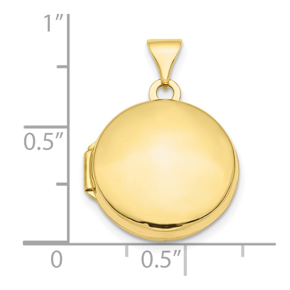 10K Yellow Gold Polished Medium Domed Round Locket
