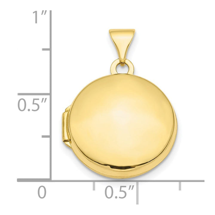 10K Yellow Gold Polished Medium Domed Round Locket