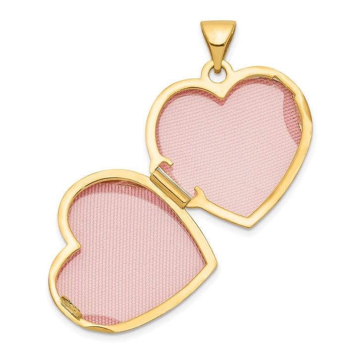 10K Yellow Gold Polished Medium Double Heart Locket