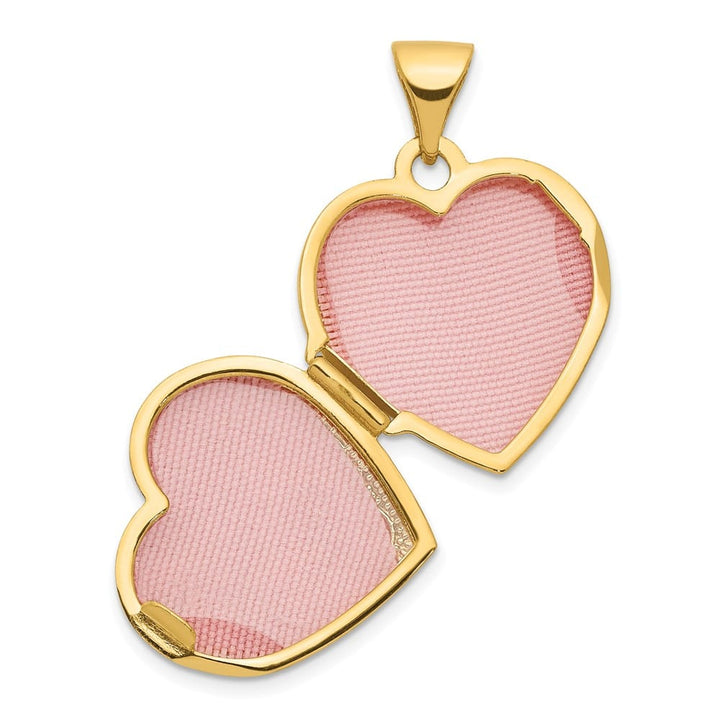 10K Yellow Gold Polished Medium Double Heart Locket