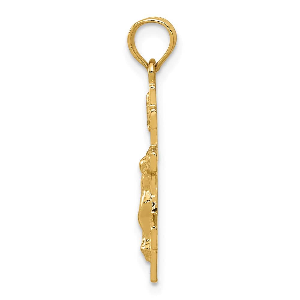 10K Yellow Gold Polished Medium Eastern Orthodox INRI Crucifix Charm