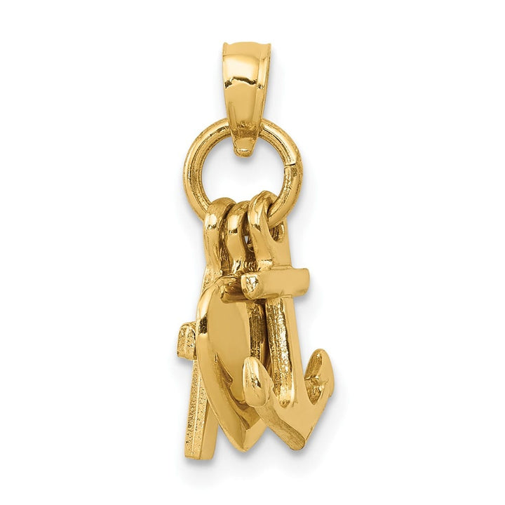10K Yellow Gold Polished Medium Faith, Hope and Charity Charm