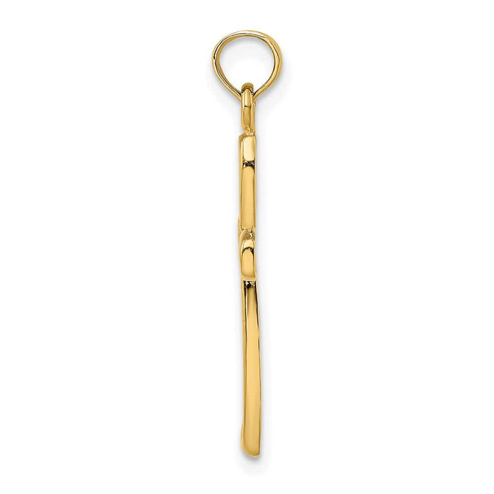 10K Yellow Gold Polished Medium Filigree Cross Charm