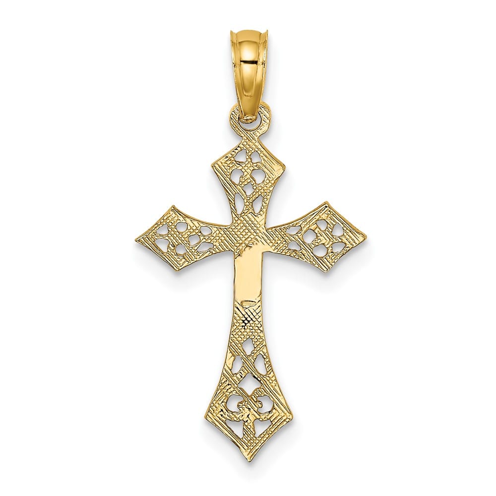 10K Yellow Gold Polished Medium Filigree Cross Charm