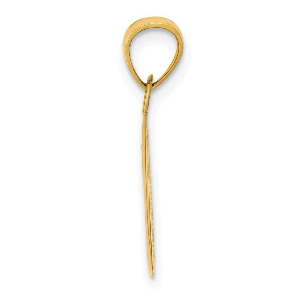 10K Yellow Gold Polished Medium Flat-Backed Moon with Three Pendant