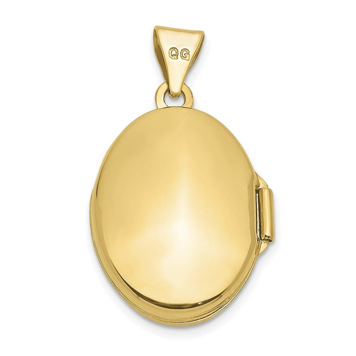10K Yellow Gold Polished Medium Floral Oval Locket