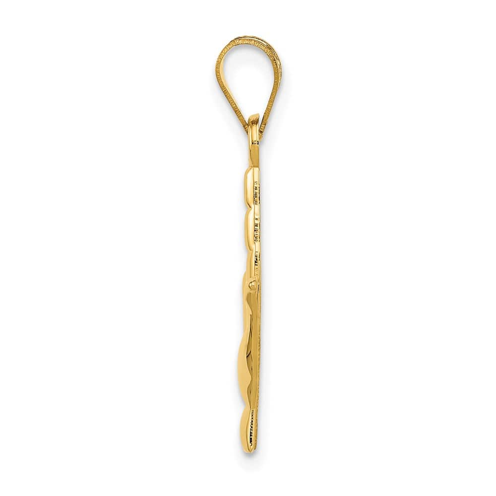 10K Yellow Gold Polished Medium I Love You Hand / Sign Language Charm