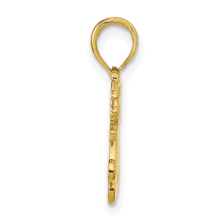 10K Yellow Gold Polished Medium MOM with Heart and Angels Pendant