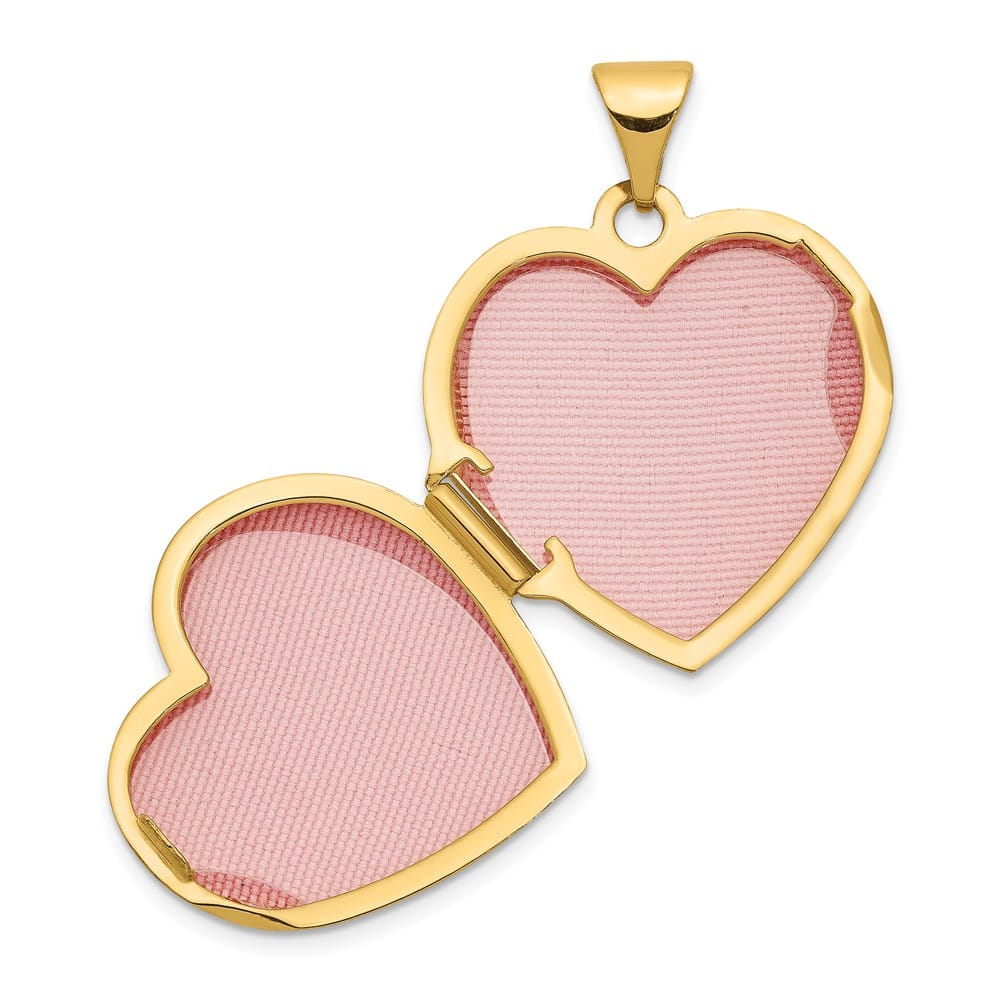 10K Yellow Gold Polished Medium Plain Heart Locket