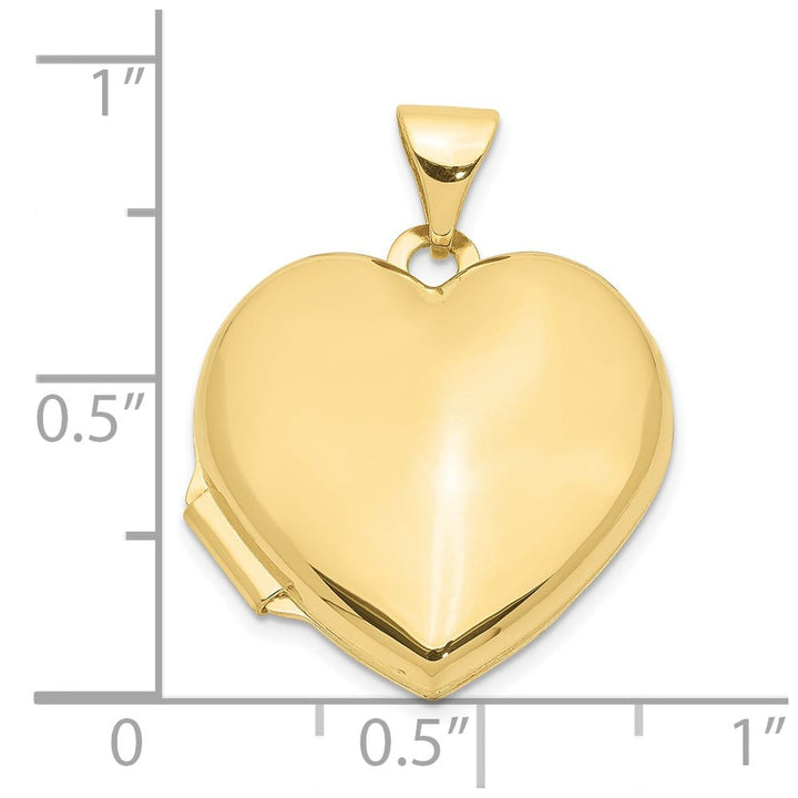 10K Yellow Gold Polished Medium Plain Heart Locket