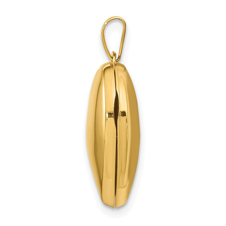 10K Yellow Gold Polished Medium Plain Heart Locket