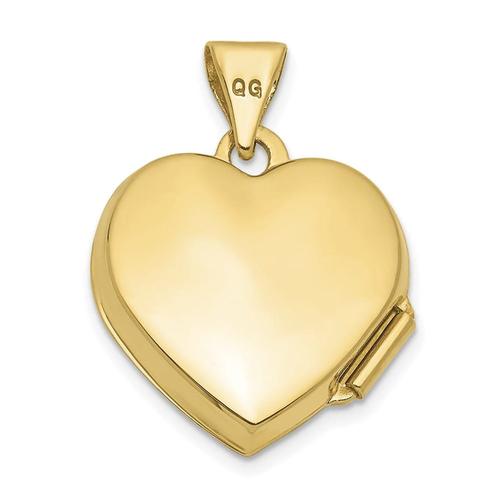10K Yellow Gold Polished Medium Plain Heart Locket