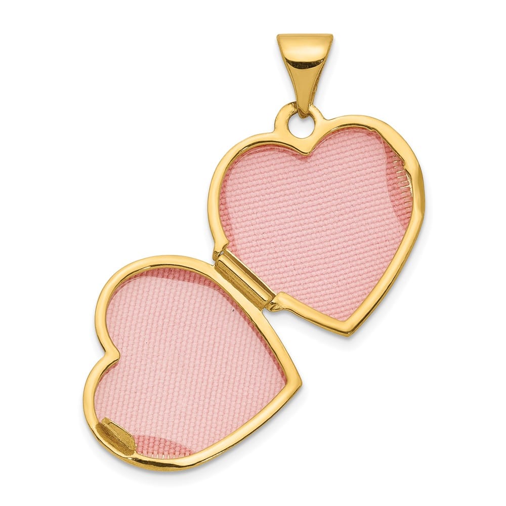 10K Yellow Gold Polished Medium Plain Heart Locket