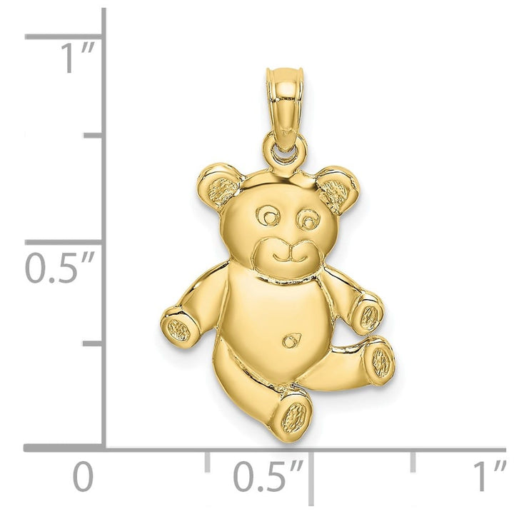 10K Yellow Gold Polished Medium Reversible Teddy Bear Charm