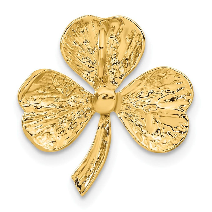 10K Yellow Gold Polished Medium Shamrock Chain Slide