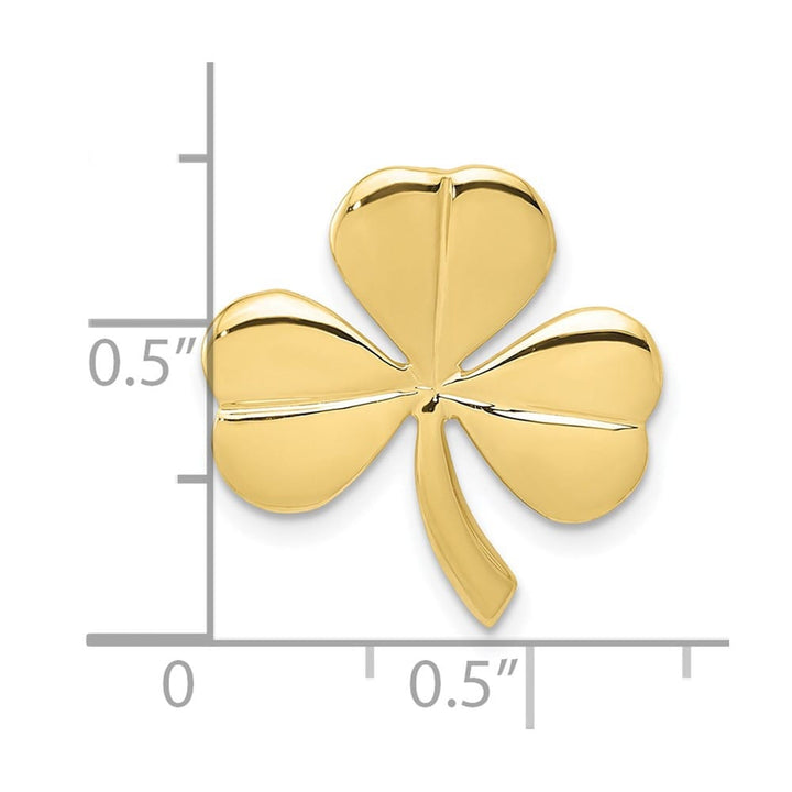 10K Yellow Gold Polished Medium Shamrock Chain Slide