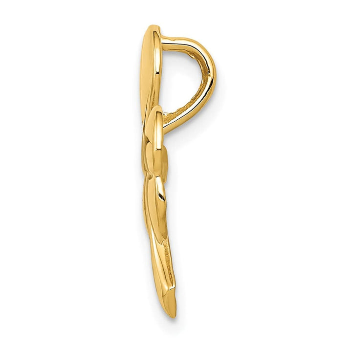 10K Yellow Gold Polished Medium Shamrock Chain Slide