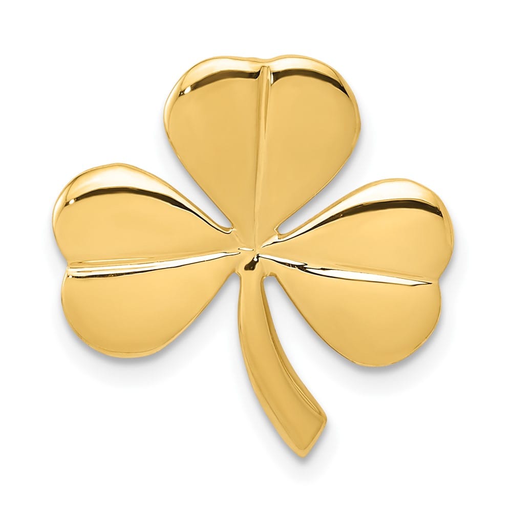 10K Yellow Gold Polished Medium Shamrock Chain Slide