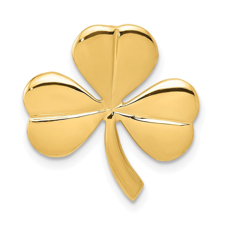 10K Yellow Gold Polished Medium Shamrock Chain Slide