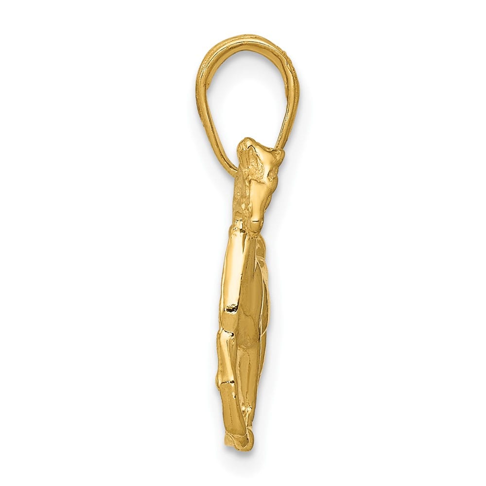 10K Yellow Gold Polished Medium Standing Horse Pendant