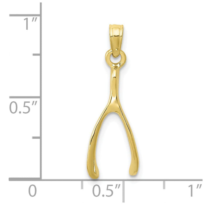 10K Yellow Gold Polished Medium Wishbone Charm
