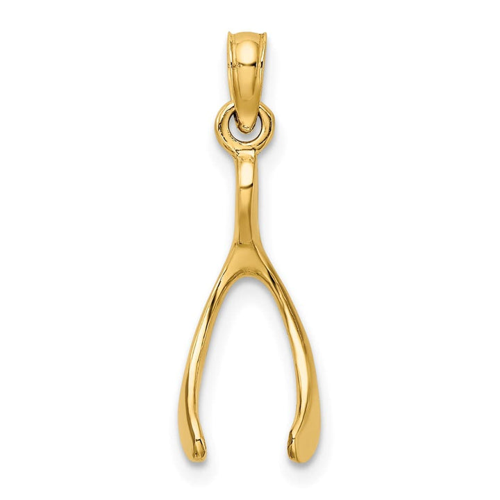 10K Yellow Gold Polished Medium Wishbone Charm