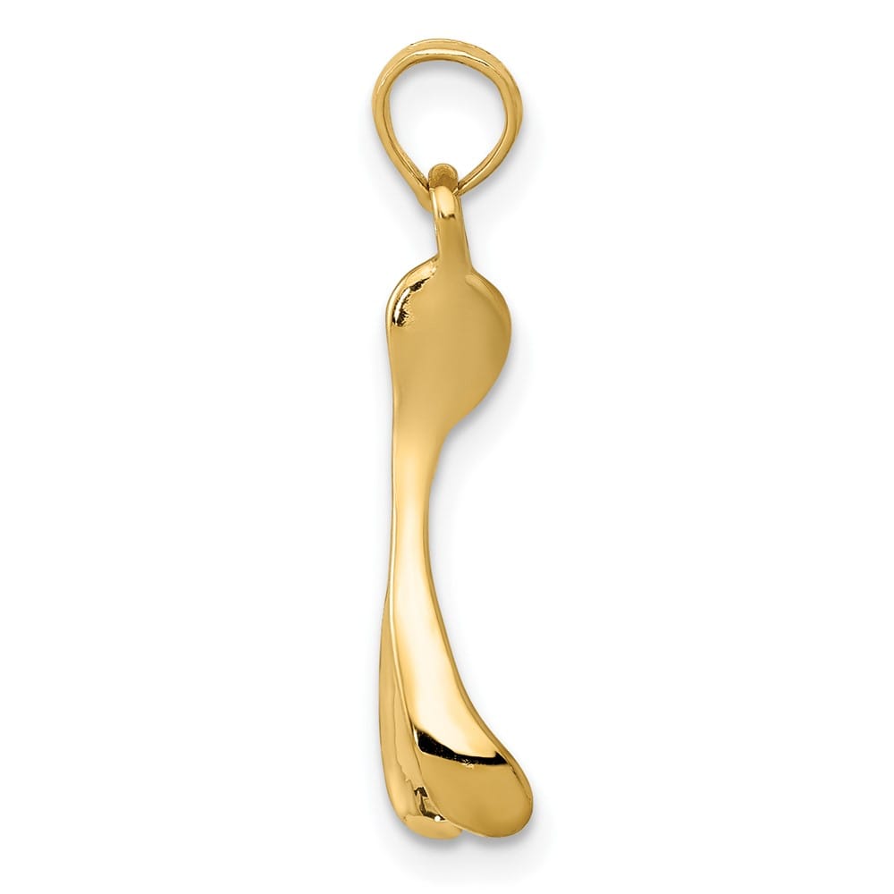 10K Yellow Gold Polished Medium Wishbone Charm