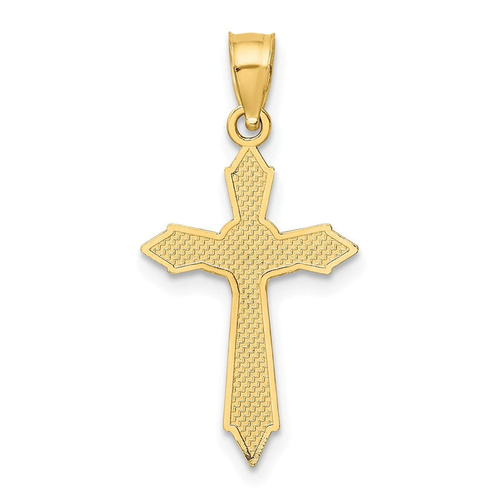 10K Yellow Gold Polished Medium with Arrow Pointed Ends Crucifix Charm