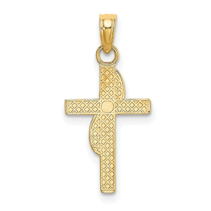 10K Yellow Gold Polished Medium with Banner Methodist Cross Charm
